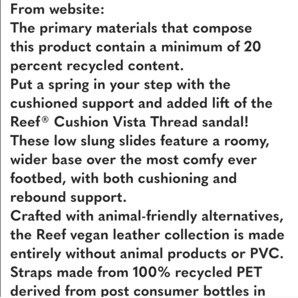 Reef Cushion Vista Thread Cork Slides 6 - Picture 6 of 7